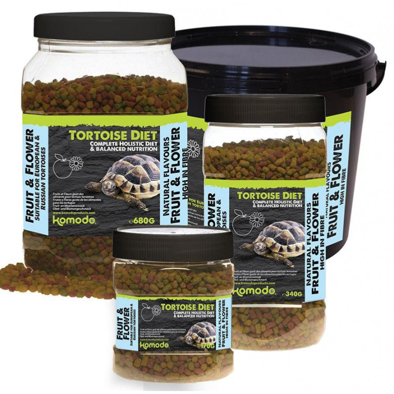 Alimentation granulée pour tortues terrestres Tortoise diet fruit &  flower de Komodo - Reptilis