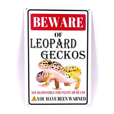 Panneau aluminium danger "Méfiez vous du gecko léopard"