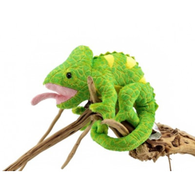 Peluche caméléon vert