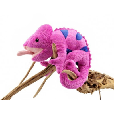 Peluche caméléon rose