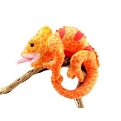 Peluche caméléon orange