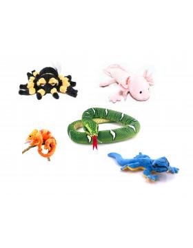 Peluches et dessins reptiles